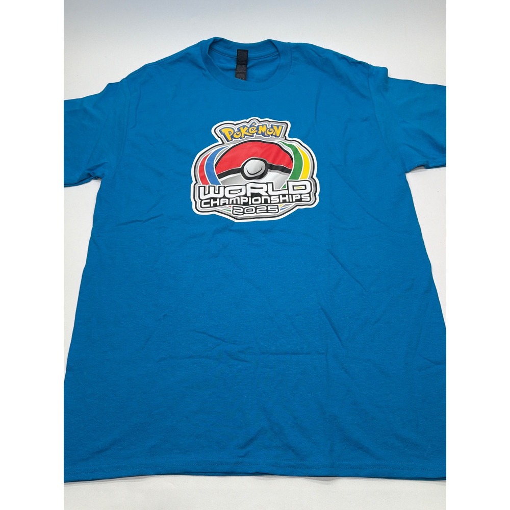 Pokemon World Championships 2023 Staff T-Shirt Blue Gildan DryBlend Medium